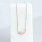 3ct marquise lab grown diamond set in a 6 claw yellow gold basket setting. Suspended on a silver snake chain. 